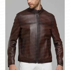 The Wedding Cottage Brendan Penny Brown Leather Jacket