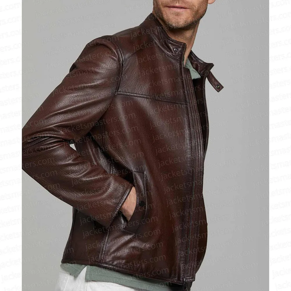 The Wedding Cottage Brendan Penny Brown Leather Jacket