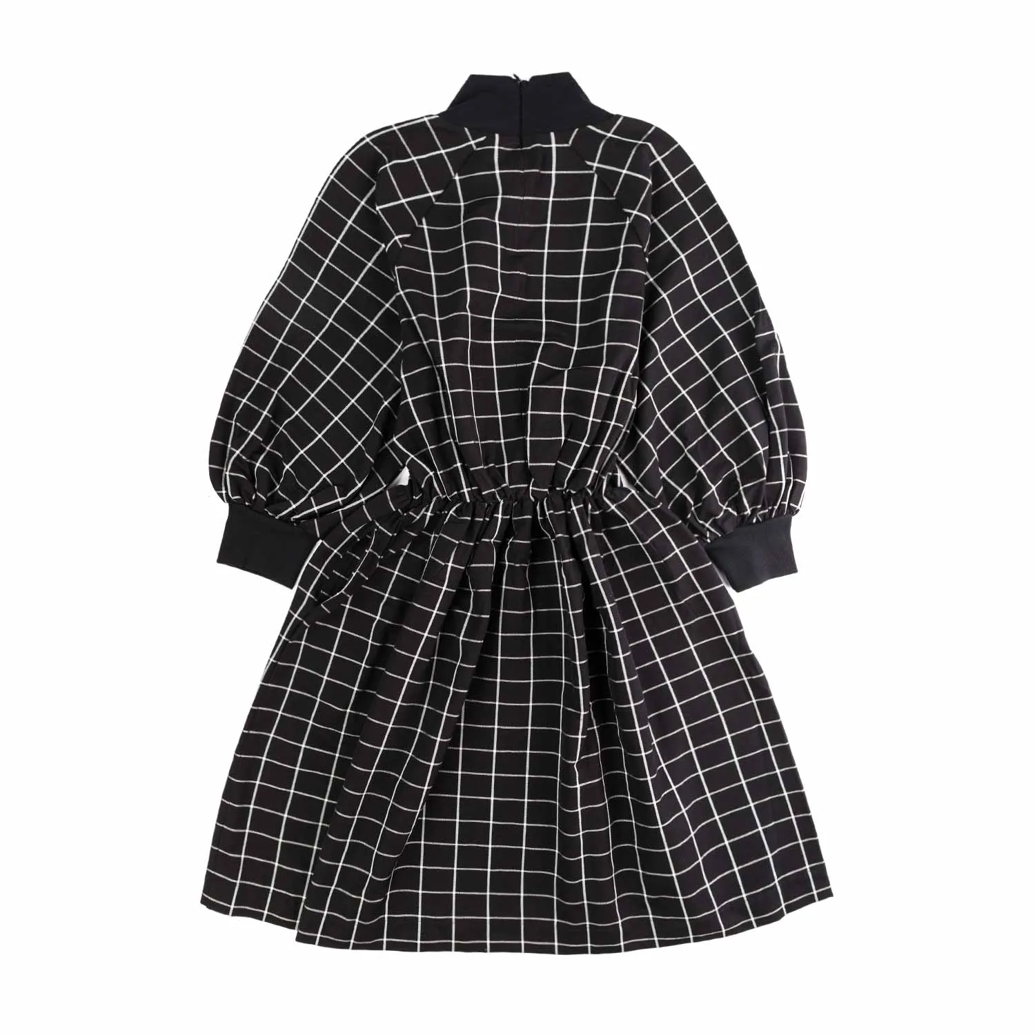 Unlabel Black Check Dress For Girls