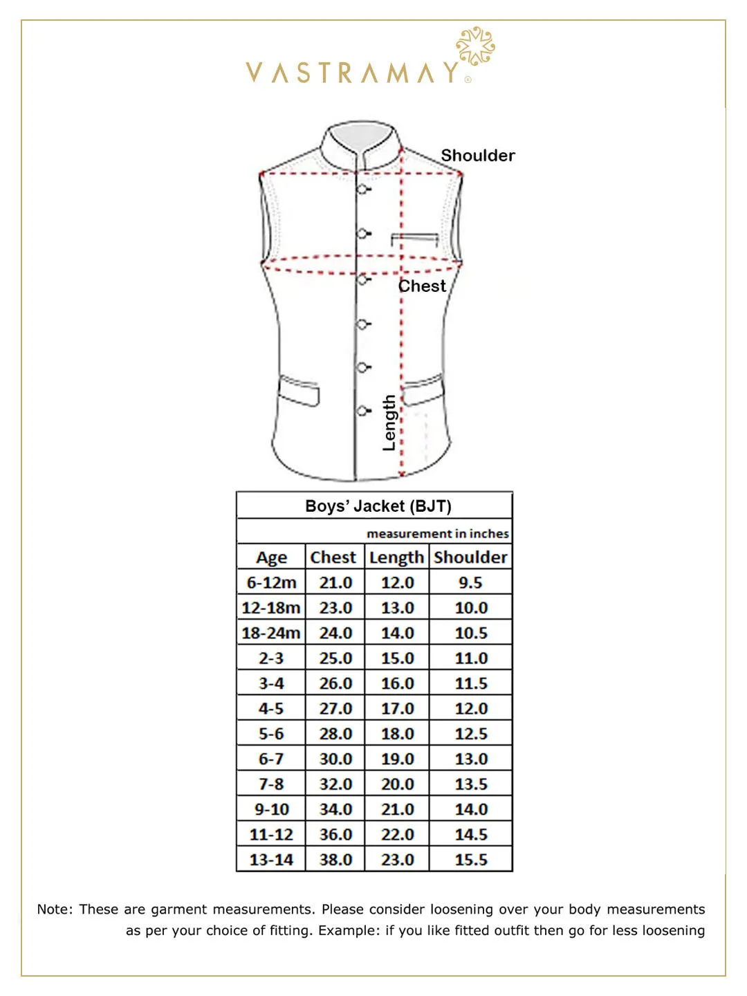 Vastramay Boys' Grey Cotton Blend Nehru Jacket