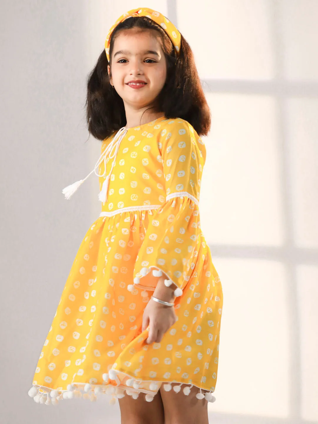 VASTRAMAY Girls' Yellow Dress