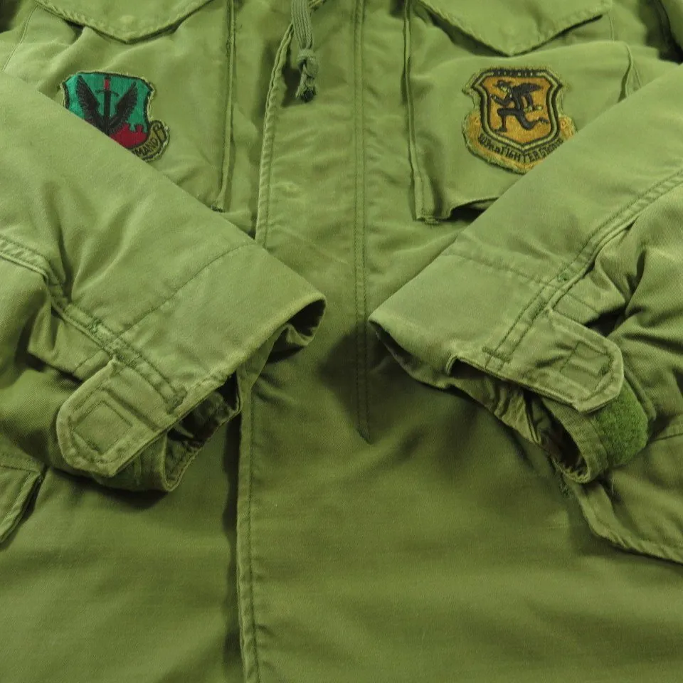 Vintage 70s M-65 Field Jacket S Long US Air Force Fighter Group Military