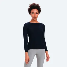 Women's 3D Print–Knit Merino Crew - Navy