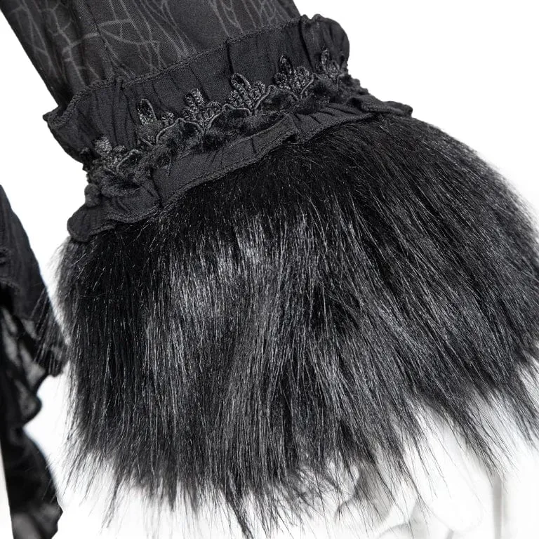 Women's Gothic Ruffled Lace Splice Swallow-tailed Coat