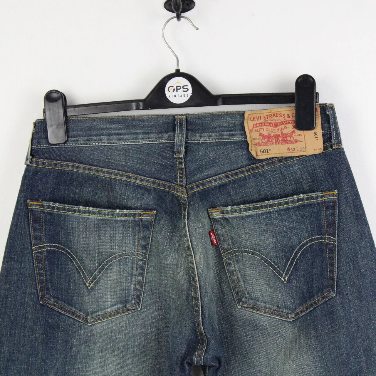 Womens LEVIS 501 Jeans Dark Blue | W32 L26