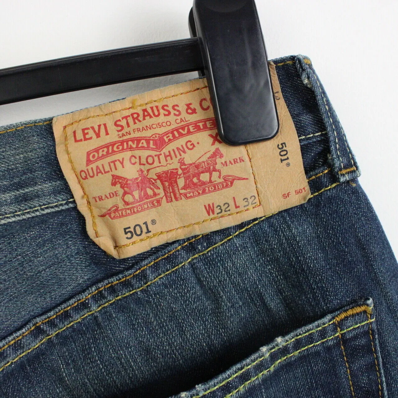 Womens LEVIS 501 Jeans Dark Blue | W32 L26