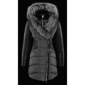 Women's Nicole Benisti Waist Cinching Quilted Puffer - Grey/Silver