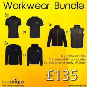 Workwear Bundle 34 | Bee Unique | Polos, Hoodies & Softshell