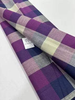 Woven check pure cotton fabric