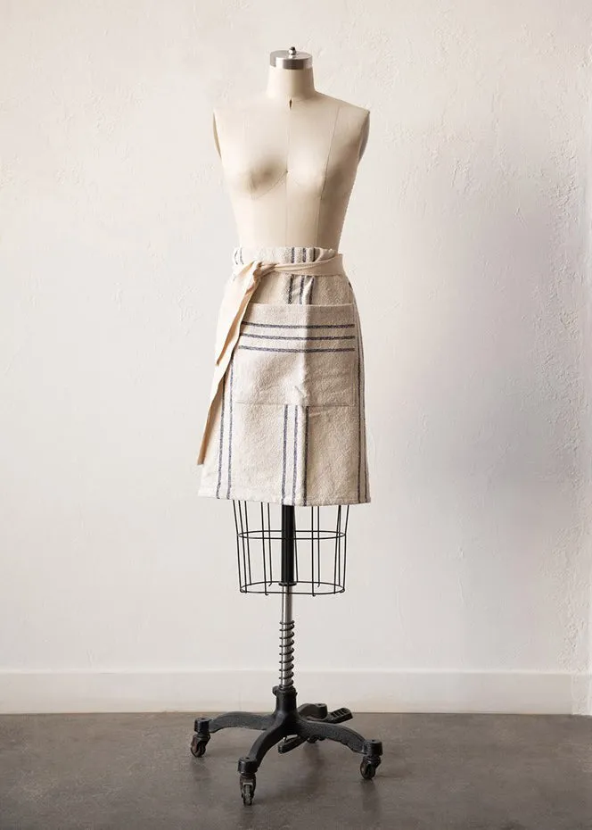 Woven Cotton Striped Waist Apron