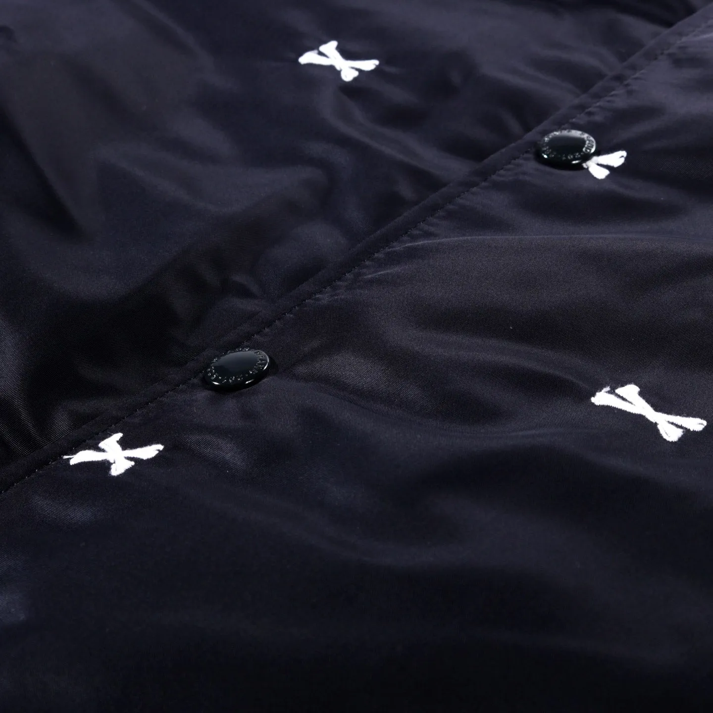 WTAPS TEAM JACKET NAVY NYLON EMB CROSSBONES