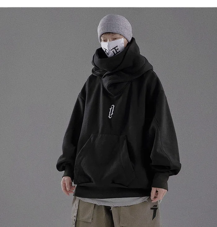 Xituodai Spring autumn High collar hoodie loose comfortable Men's clothes Harajuku Hiphop streetwear Fleece hooded oversize Swea