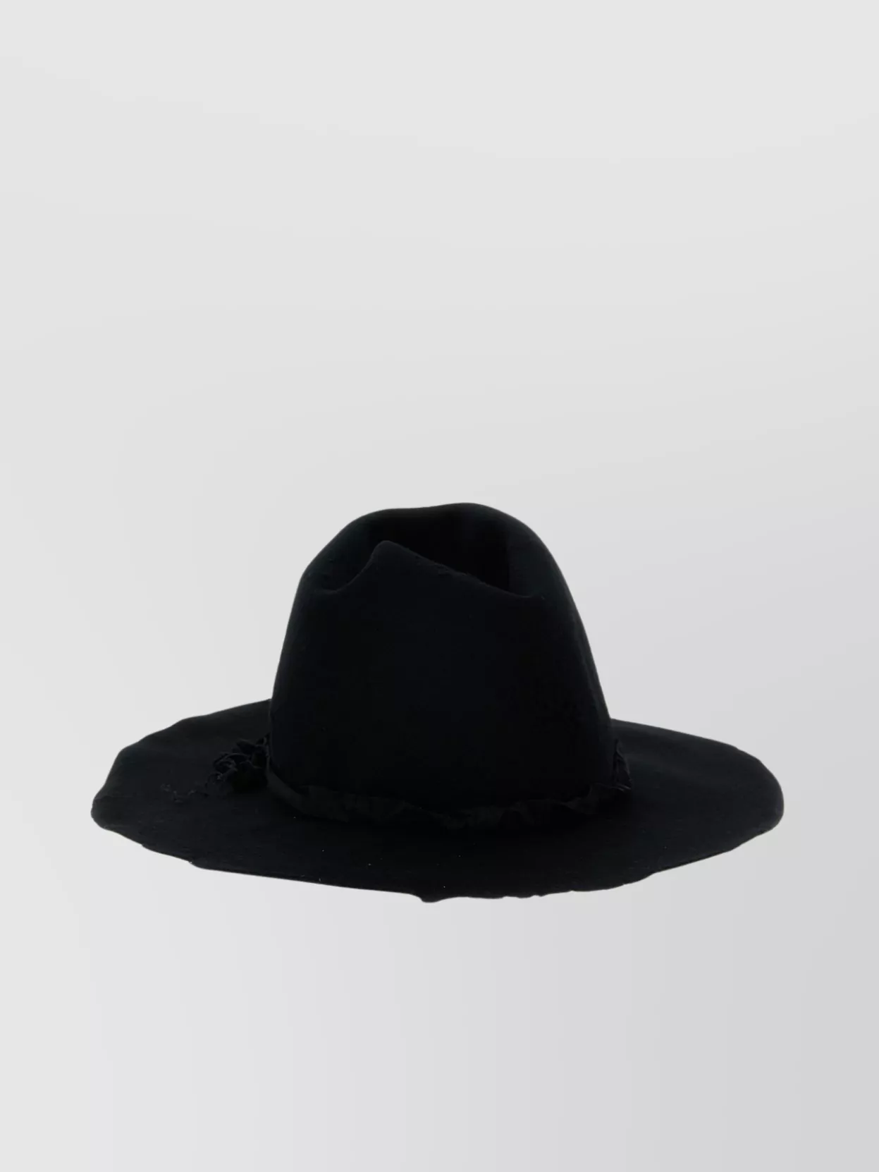 Yohji Yamamoto   Wide brim unstructured crown textured band hat