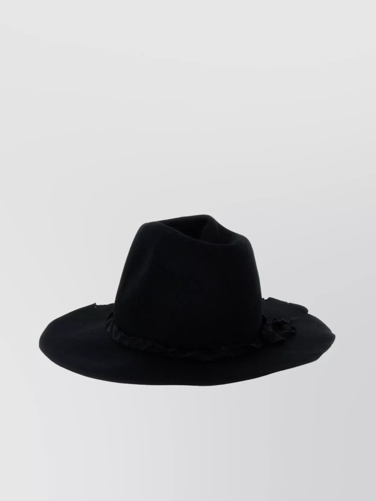 Yohji Yamamoto   Wide brim unstructured crown textured band hat