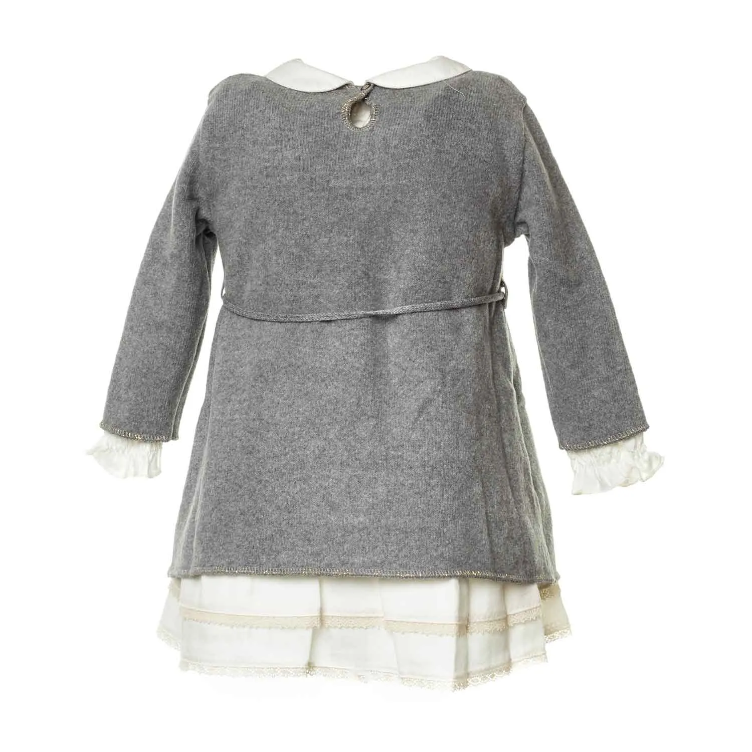 Zhoe & Tobiah Gray Dress For Baby Girls